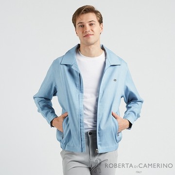 【ROBERTA諾貝達】 男裝 時尚精品 講究極致立領式外套  藍
