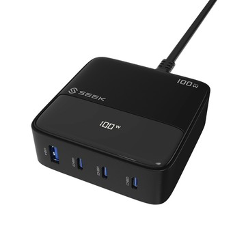 SEEK 100W GaN氮化鎵快充充電器(CU-P1002) 螢幕顯示、智慧溫控功率調節