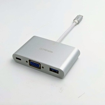 [3玉山網] DOREWIN USB-C 轉 USB / VGA / Type-C 3合1 鋁合金 多埠轉接器 USB 3.0 PD快充 轉接頭 轉接線 PP2