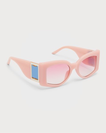 Logo Round Acetate & Nylon Sunglasses