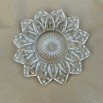 復古 Federal Glass PETAL CLEAR 星芒甜點盤 五件組 中古時期 19