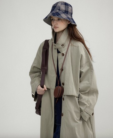 夏洛克手稿 / 水洗長款風衣外套 / 立領紙感