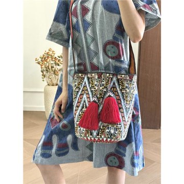 董董的WAYUU傳統瓦尤包大號 南美洲部落民族風手工編織