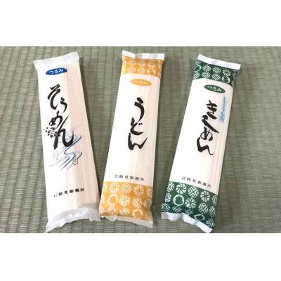 ふるさと納税 津島市 つるみの乾麺3種詰合わせセットC(うどん9入、そうめん9入、きしめん9入)