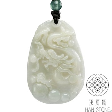 【漢石齋】天然翡翠A貨 護主龍牌玉佩吊墜 細糯種(31*44*6mm)