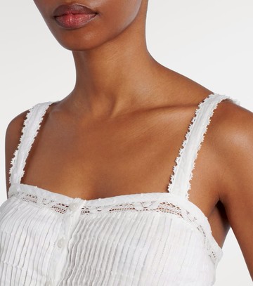 Poupette St Barth Top Berry cropped cotton blouse