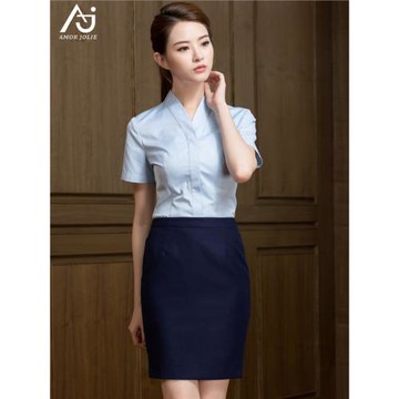 南航空姐制服女白襯衫氣質前臺工作裝襯衣裙子空乘面試職業裝套裝