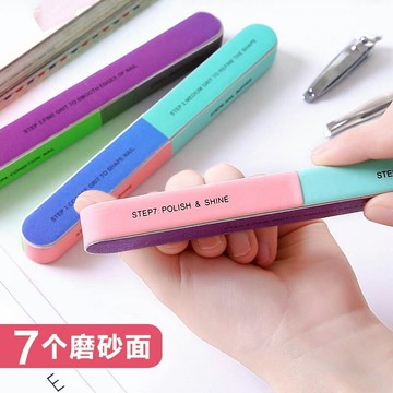 創意指甲銼打磨砂條時尚美甲工具7面拋光銼磨指甲器磨指甲砂條