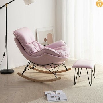 躺椅 搖搖椅 午睡椅 北歐家用搖搖椅大人陽台休閒皮躺椅客廳龍蝦椅逍遙椅網紅懶人沙發