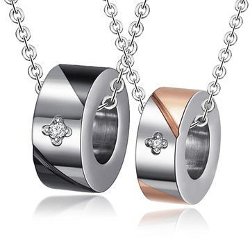 項鍊．幸福時刻．對鍊．白鋼．客製刻字