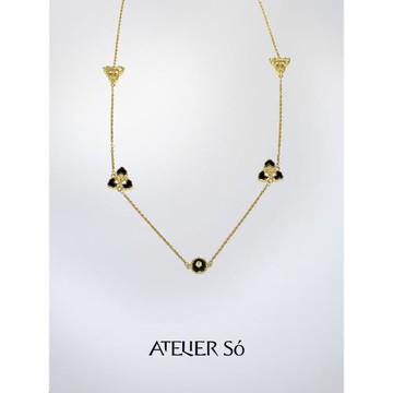 ATELIERSO倪索 x deepmoss 23AW -三花拼接925純銀長鏈古典