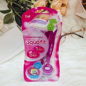 日本 KAI 貝印 AQUAFIT 彈力美體刀 桃紅3入組 AF-3B9