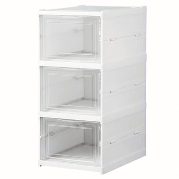 折疊鞋櫃 三層鞋盒 PS+PP  白色  1個