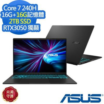 ASUS 華碩 V3607VJ 16吋效能筆電(Core 7 240H/RTX3050/16G+16G/2TB SSD/V16/靜謐黑/特仕版)