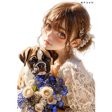 【4 月新品 3】07-120-0137 人物貼紙 春日女孩與動物
