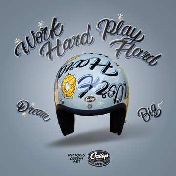 GALLOP DREAM BIG BEE HELMET 3/4 半罩安全帽 水泥綠