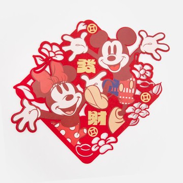 迪士尼春節門貼 米奇米妮 發福體一起發財