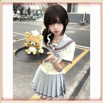 ✨台灣出貨  狐兔JK原創抹茶白巧日係水手服套裝女中間服短袖JK製服甜美學院風 💎滿額免運💎