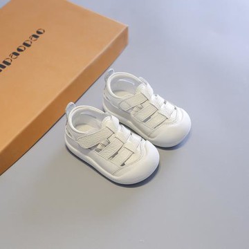 2023春夏真皮寶寶涼鞋包頭軟底童鞋學步鞋魔術貼嬰兒鞋防滑鏤空