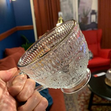 超精致！復古也文藝！！北歐復古浮雕金邊加厚INS早餐杯牛奶杯