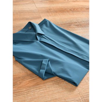 【冰爽絲滑+無痕壓膠！外貿剪標】夏季男士商務休閑純色短袖襯衫