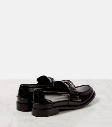 Prada Logo brushed leather loafers