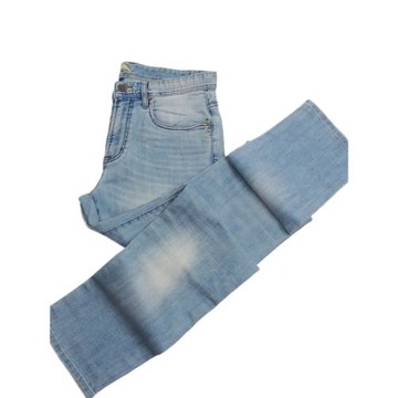 美國T品質大碼男淺藍牛仔褲韓版潮流時尚 休閑直筒淺色牛仔加長褲