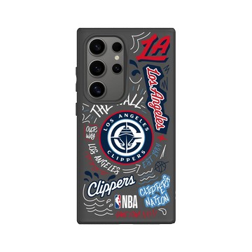 Galaxy S24 Ultra SolidSuit 黑 - NBA - 塗鴉系列-洛杉磯快艇 Los Angeles Clippers - Graffiti