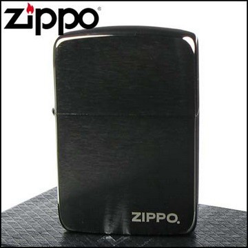 【ZIPPO】美系~LOGO字樣-黑冰1941復刻版打火機