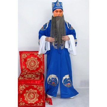 新款戲曲古裝演出服五福捧壽員外披地主老爺均碼團花團鶴老生對披