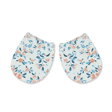 【Deux Filles有機棉】新生兒/嬰兒手套-紅藍花