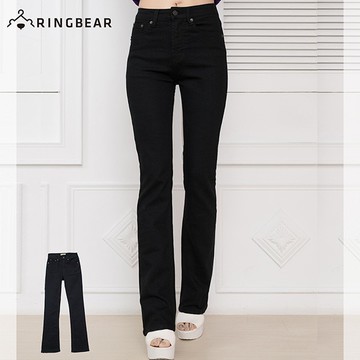 跨越極限細直美腿-中腰黑色魔術中直筒牛仔褲(S-7L) 眼圈熊 中大尺碼 N126