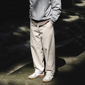Wuluwear 【萊賽爾棉】美式小彎刀休閒褲子男寬鬆直筒裁剪款長褲秋