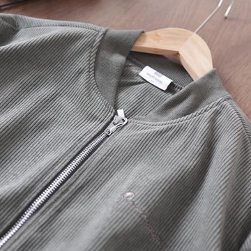 燈芯絨夾克男棒球領加厚條絨開衫2021秋冬季中年商務休閑男裝外套