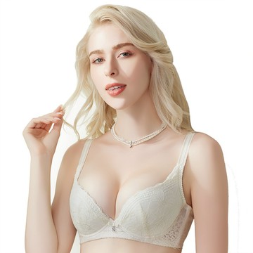 SWEAR 思薇爾 撩波 新花漾系列 A-H罩 蕾絲 包覆 女內衣 (奶霜杏)