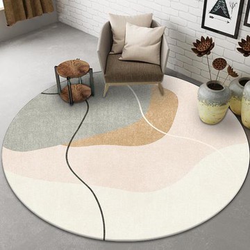 【傢飾美 】原創侘寂風風格水晶絨客廳地毯/地墊160cm圓侘寂風地毯/防滑/地墊/地毯/踏墊