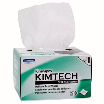 Delicate Task Wipe KIMTECH SCIENCE Kimwipes Light Duty White NonSterile 1 Ply Tissue 4-2/5 X 8-2/5 I 280 Count by Kimberly Clark