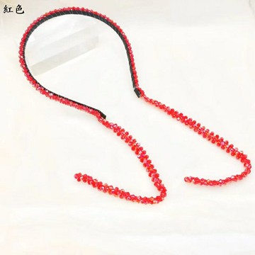 【巴黎精品】現貨+預購 髮箍水晶髮飾-手工串珠編織長流蘇女飾品3色a1da38