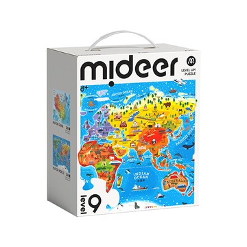 Mideer - 進階式拼圖-世界地圖(LEVEL9)