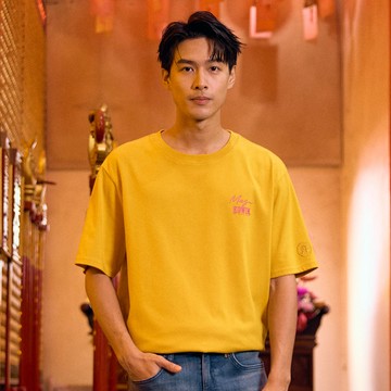 EDWIN｜白沙屯｜男裝｜白沙屯粉紅超跑吸濕排汗短袖T恤