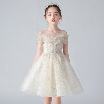 兒童禮服公主裙女童鋼琴演奏表演禮服大童主持人高端蓬蓬裙高級感