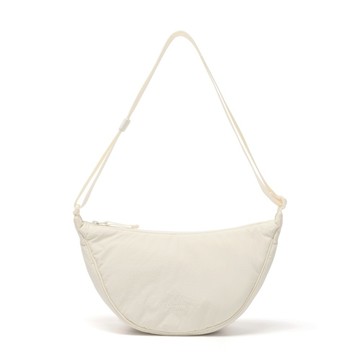 簡約弧形肩背包 - 米白色