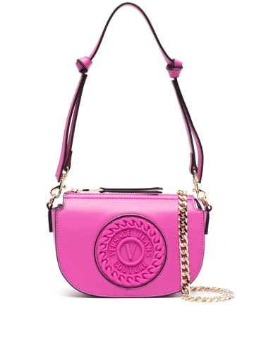 Versace Jeans Couture - logo-embossed chain-link shoulder bag - women - Polyester/Polyester/Polyurethane Resin - One Size - Pink