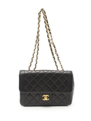 CHANEL Pre-Owned - 1994-1996 diamond-quilted flap shoulder bag - women - Lambskin - One Size - Black