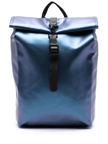 Rains - mini Rolltop logo-debossed backpack - women - Polyester/Polyurethane - One Size - Blue