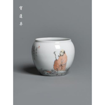 景德鎮妙摯窯純手繪瓷水洗 建水茶洗茶海茶渣水盂 毛筆洗文房清供