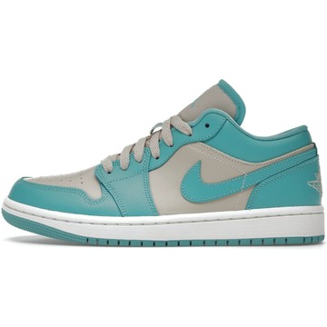 NIKE 耐吉 JORDAN 喬丹 Wmns Air Jordan1 Low Tropical Teal 低筒運動鞋 天然皮革/人造皮鞋面  奶茶色 + 蒂芬妮綠色  23.5cm