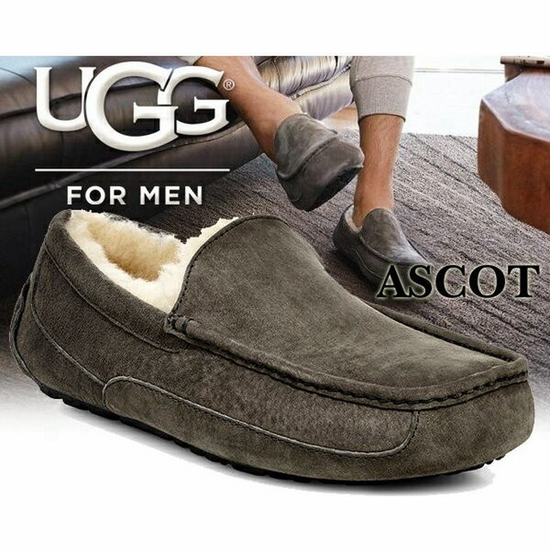 アグ Ugg アスコット メンズ スリッポン Ugg Mens Ascot Charcoal モカシンシューズ メンズ ファー スリッポン チャコール ムートン 通販 Lineポイント最大0 5 Get Lineショッピング