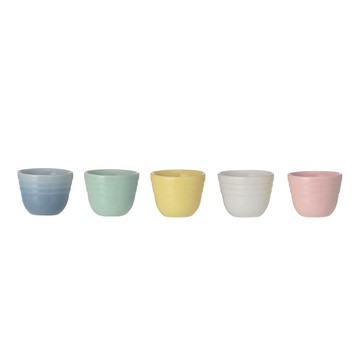LE CREUSET -瓷器蛋座組 5入 (海岸藍/艾莉絲黃/雪紡粉/薄荷藍/雪花白)