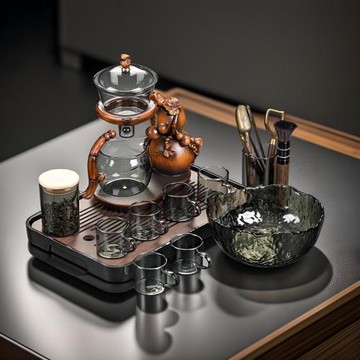 2025新款玻璃自動茶具高檔功夫喝茶杯泡茶壺套裝家用懶人泡茶神器